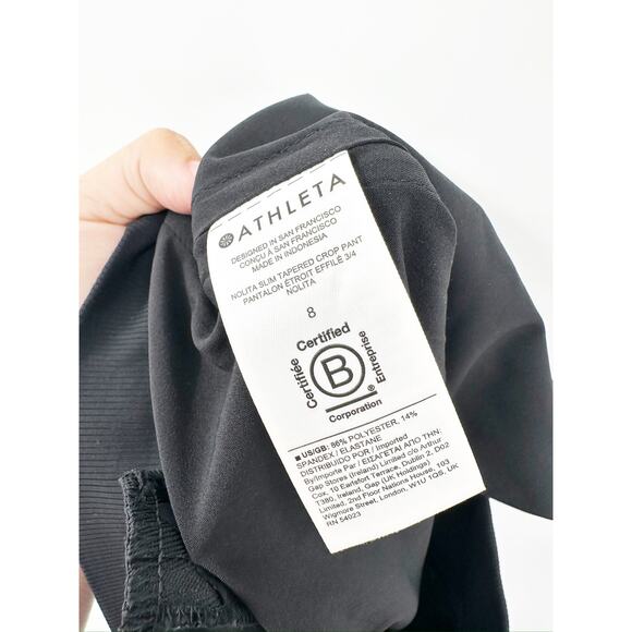 Athleta Nolita Slim Tapered Crop Featherweight Black Pants Size 8 #980400 - Picture 6 of 7